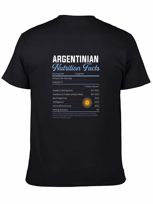 Argentinian Nutrition Facts Graphic T-Shirt