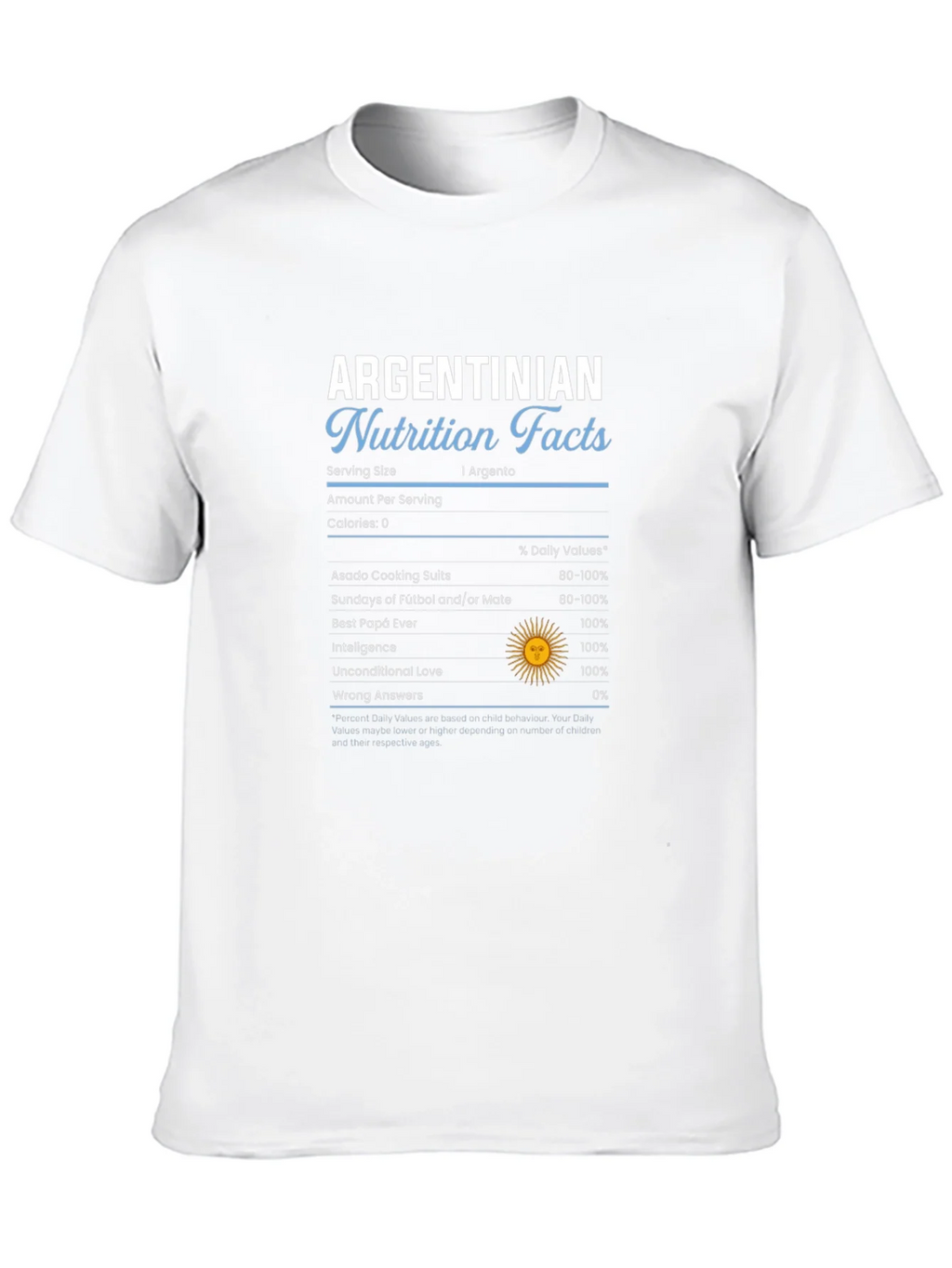 Argentinian Nutrition Facts Graphic T-Shirt