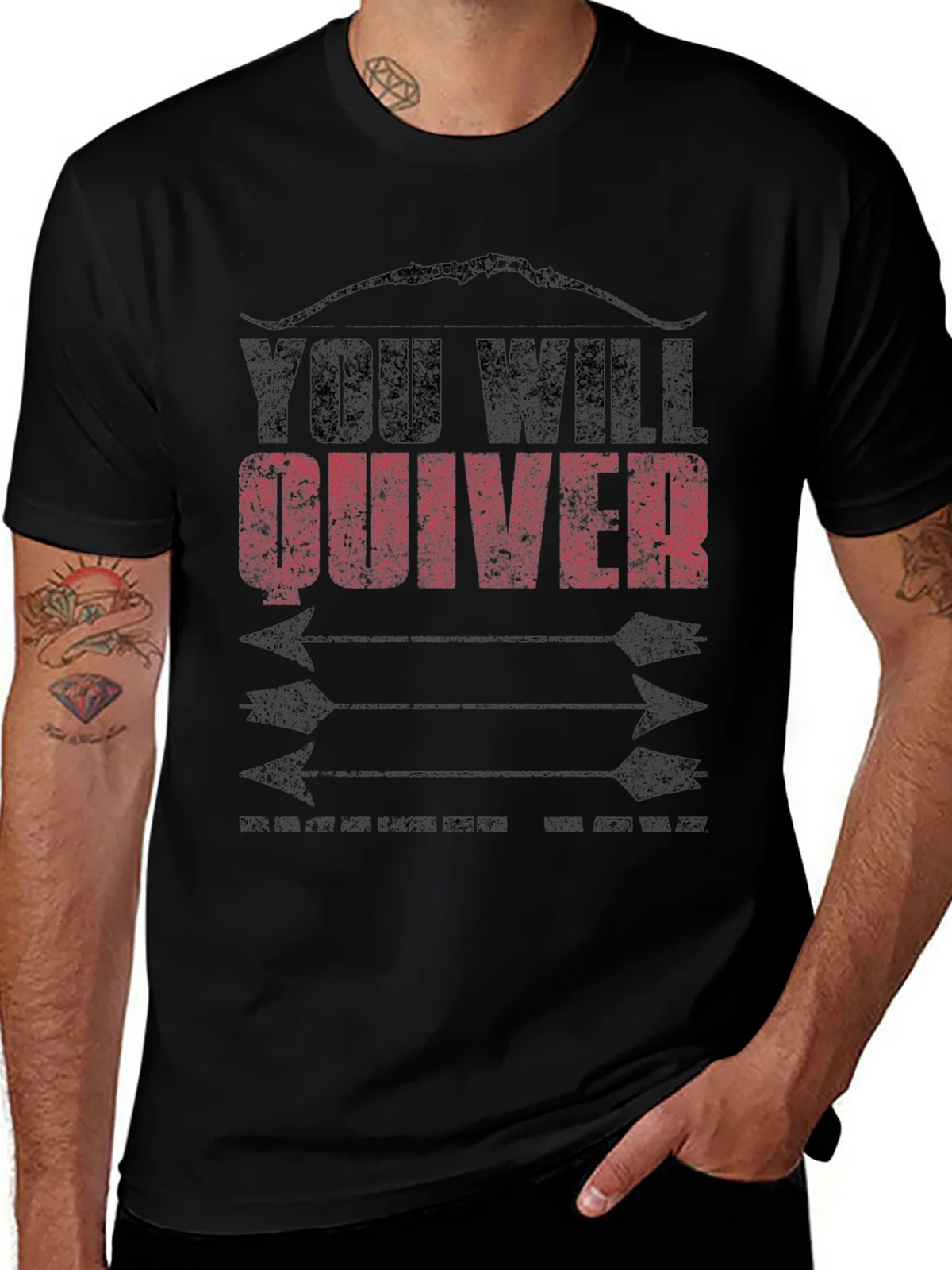 You Will Quiver Arrow Graphic Tee - Black