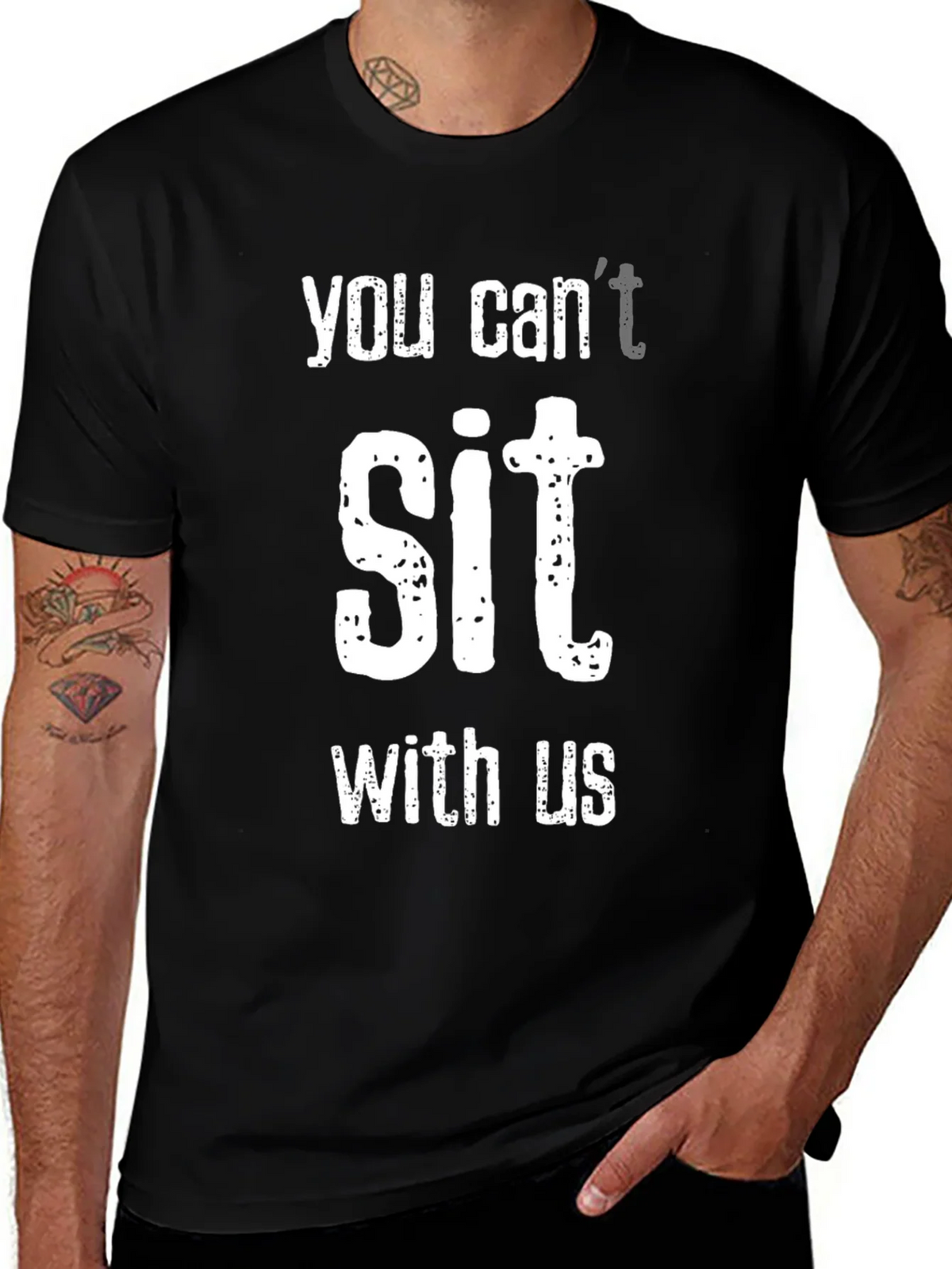 Funny You Cant Sit With Us Black T-Shirt