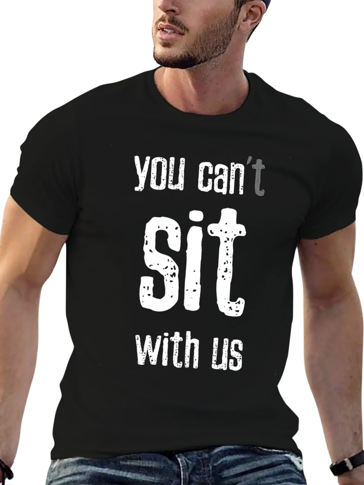 Funny You Cant Sit With Us Black T-Shirt