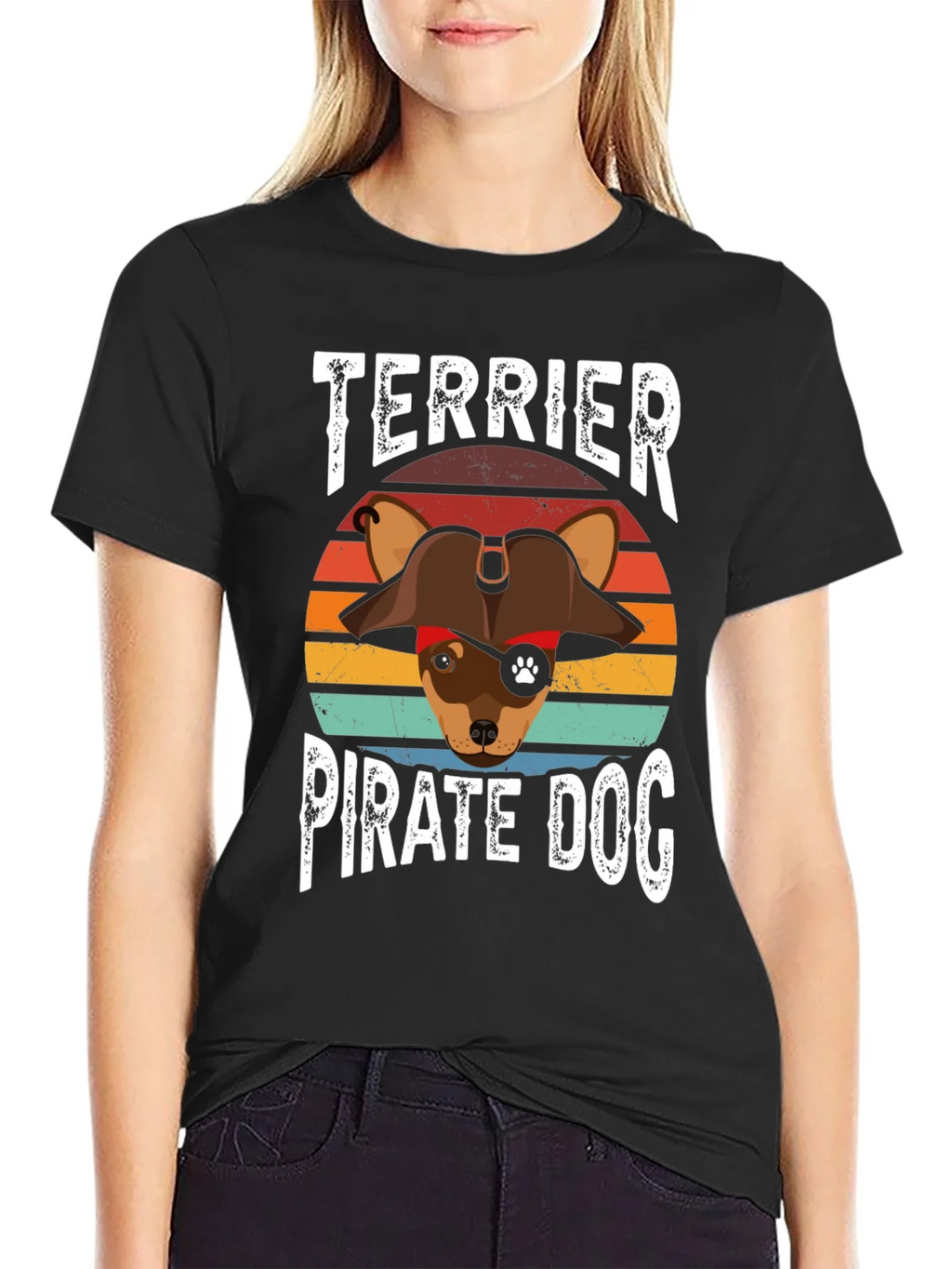 Terrier Pirate Dog Graphic T-Shirt