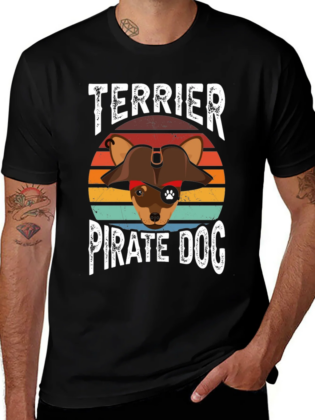 Terrier Pirate Dog Graphic T-Shirt