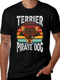 Terrier Pirate Dog Graphic T-Shirt