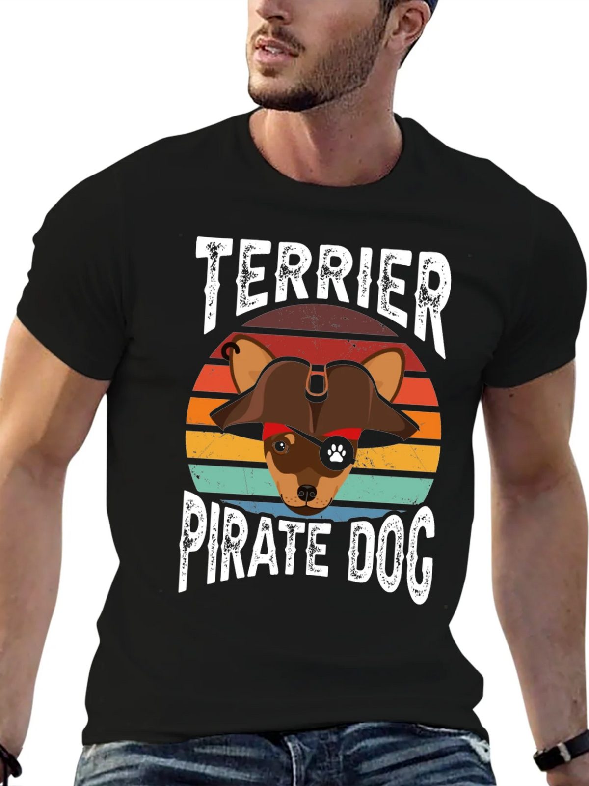 Terrier Pirate Dog Graphic T-Shirt