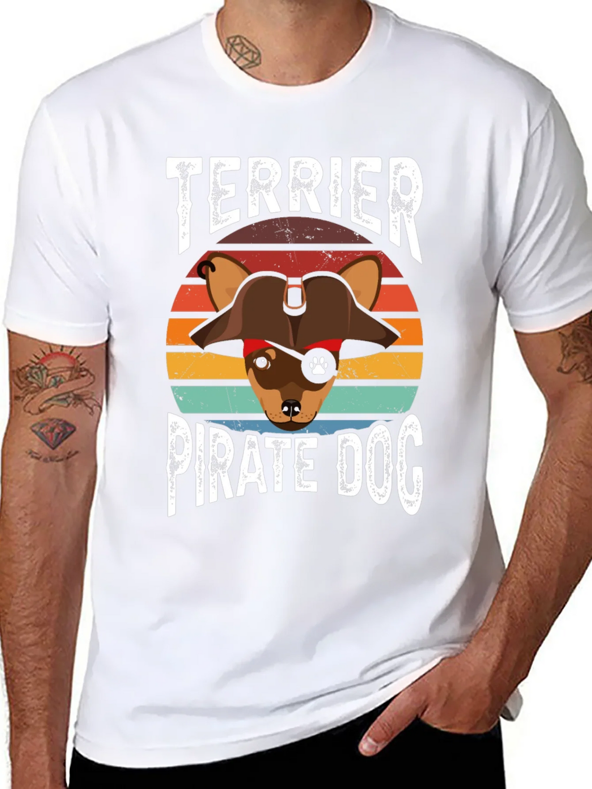 Terrier Pirate Dog Graphic T-Shirt