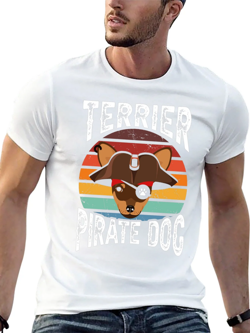 Terrier Pirate Dog Graphic T-Shirt