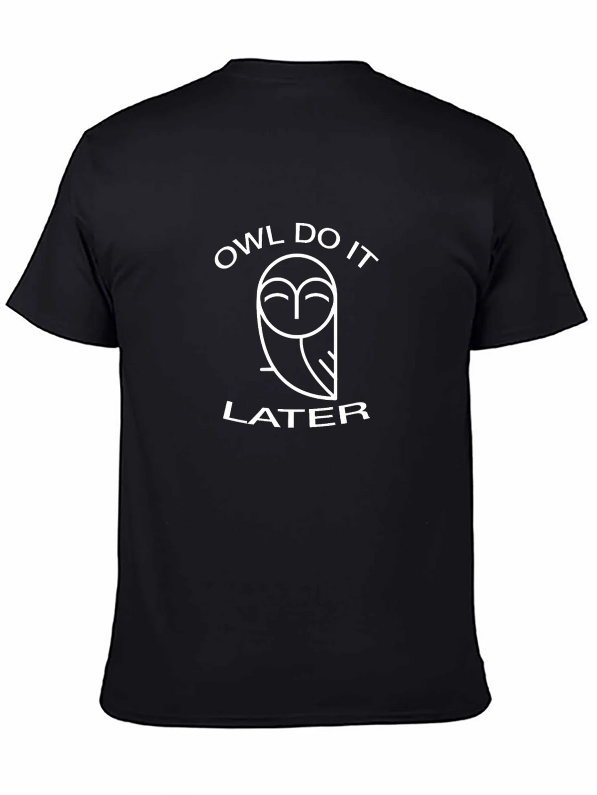 Owl Do It Later Graphic Tee - Black Cotton T-Shirt
