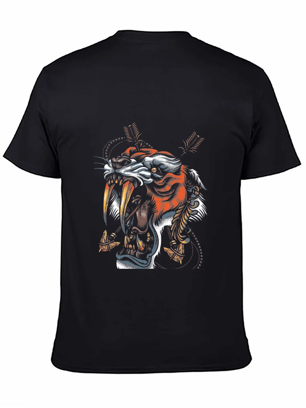 Tiger Graphic Print Black T-Shirt