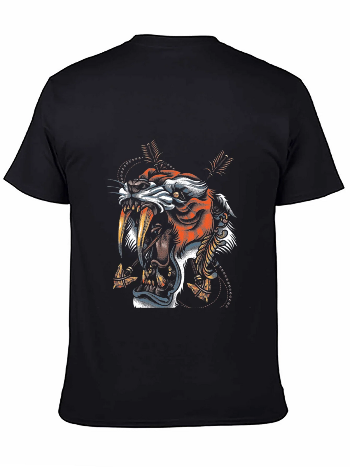 Tiger Graphic Print Black T-Shirt