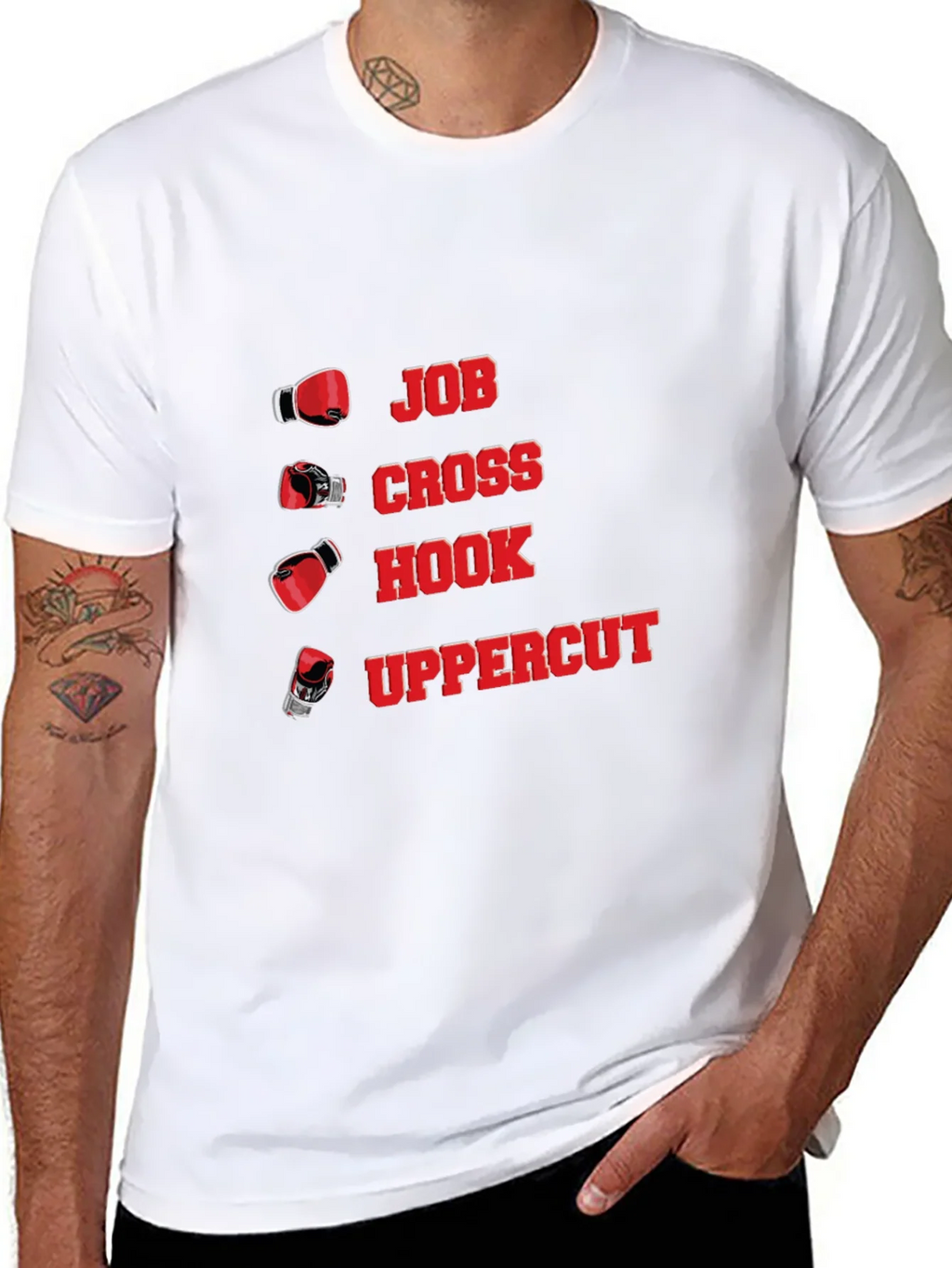 Boxing Punch T-Shirt - Jab Cross Hook Uppercut