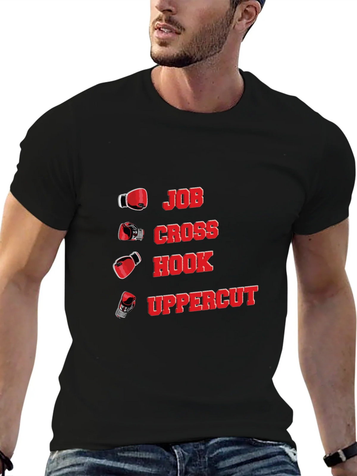 Boxing Punch T-Shirt - Jab Cross Hook Uppercut