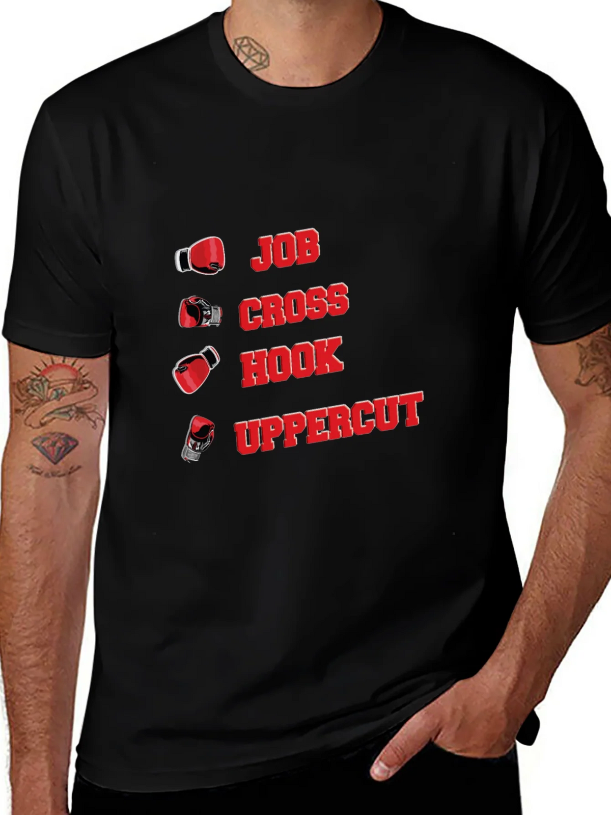 Boxing Punch T-Shirt - Jab Cross Hook Uppercut