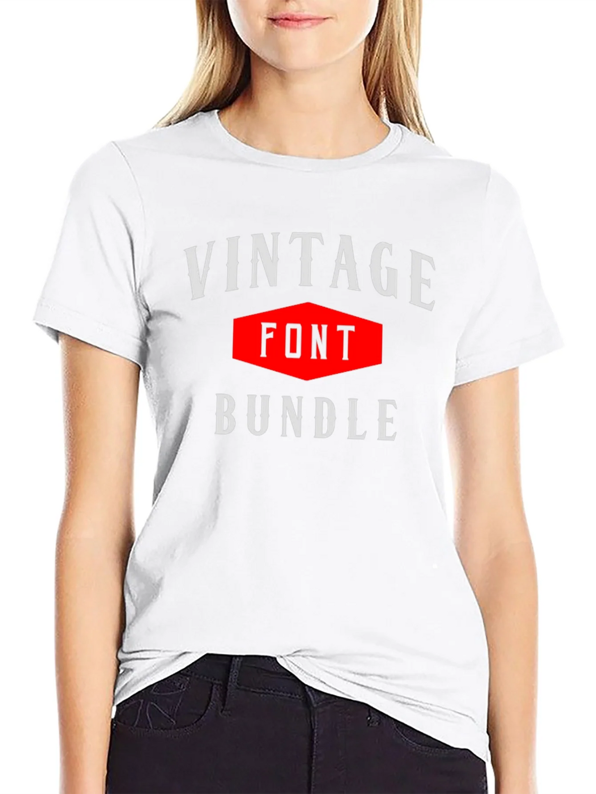 Vintage Font Bundle Graphic Tee - Classic Design