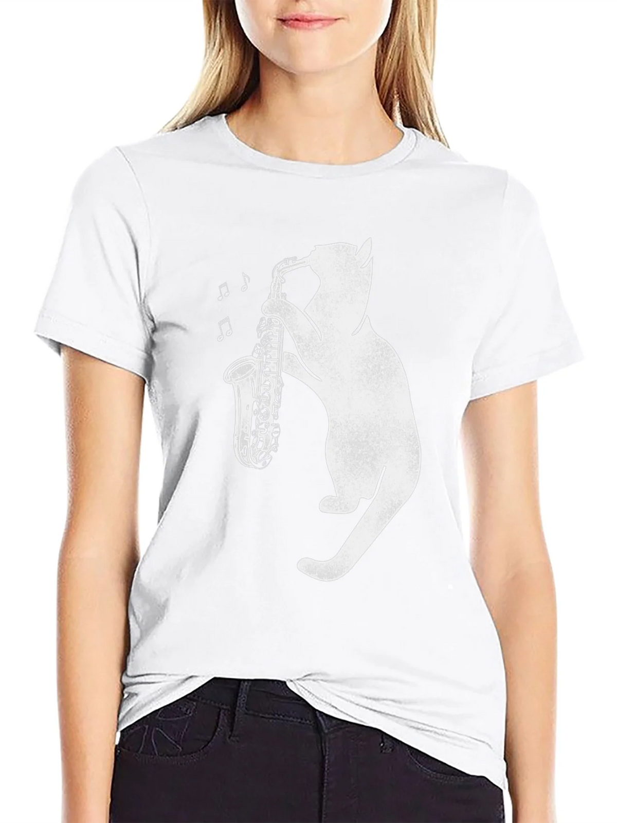 Cat Saxophone T-Shirt: Cool Music Lover Tee