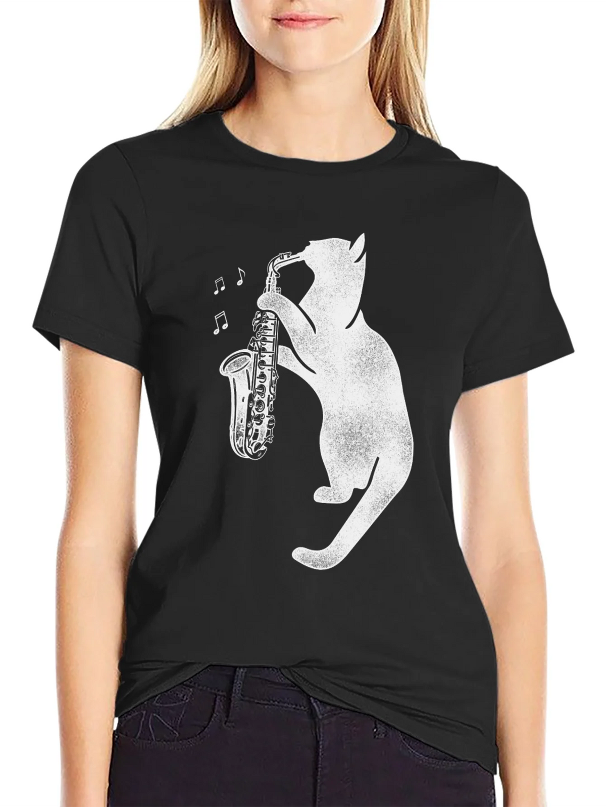Cat Saxophone T-Shirt: Cool Music Lover Tee