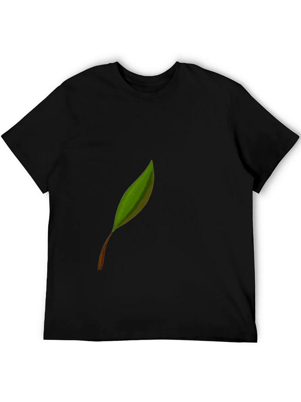 Leaf Graphic Print Black Tee