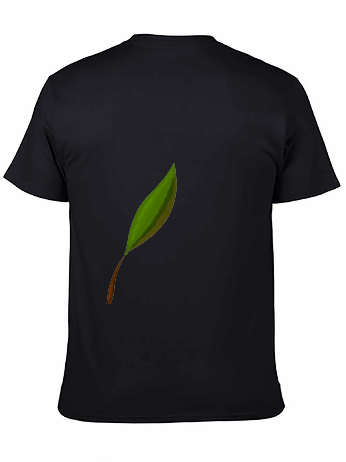 Leaf Graphic Print Black Tee