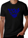 Black T-Shirt with Blue Circle Design
