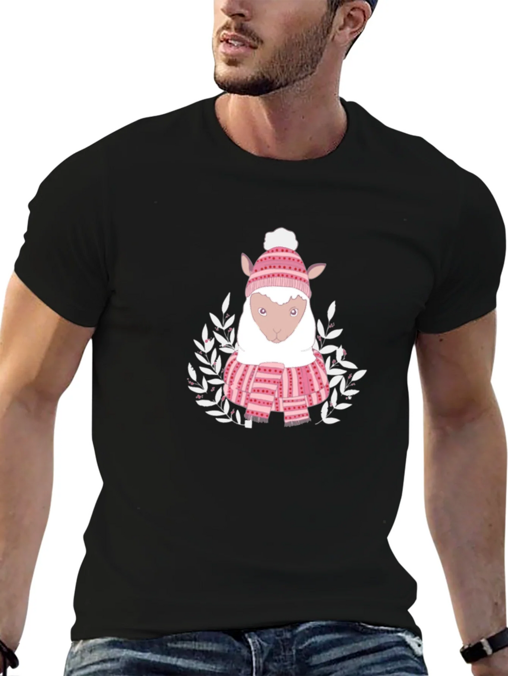 Cute Sheep in Winter Gear T-Shirt