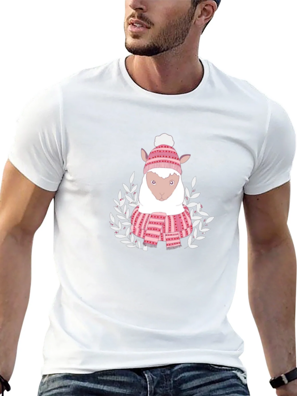 Cute Sheep in Winter Gear T-Shirt