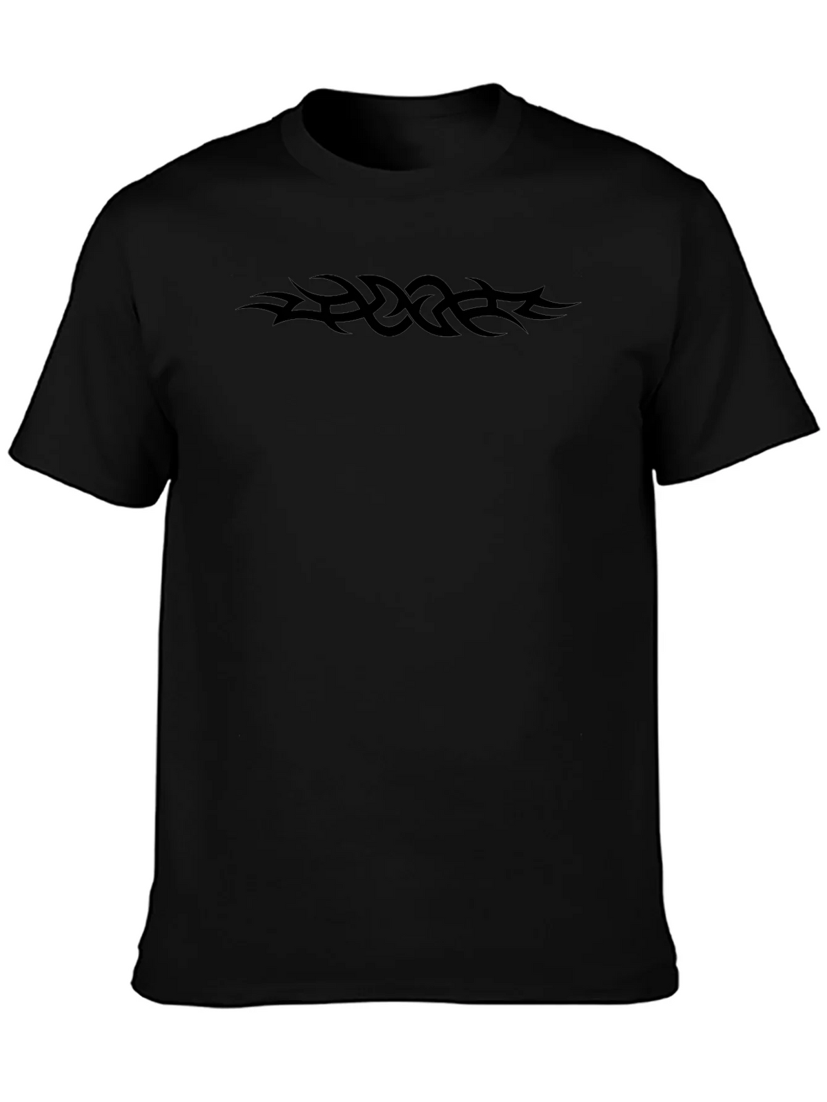 Tribal Tattoo T-Shirt - Black Crew Neck
