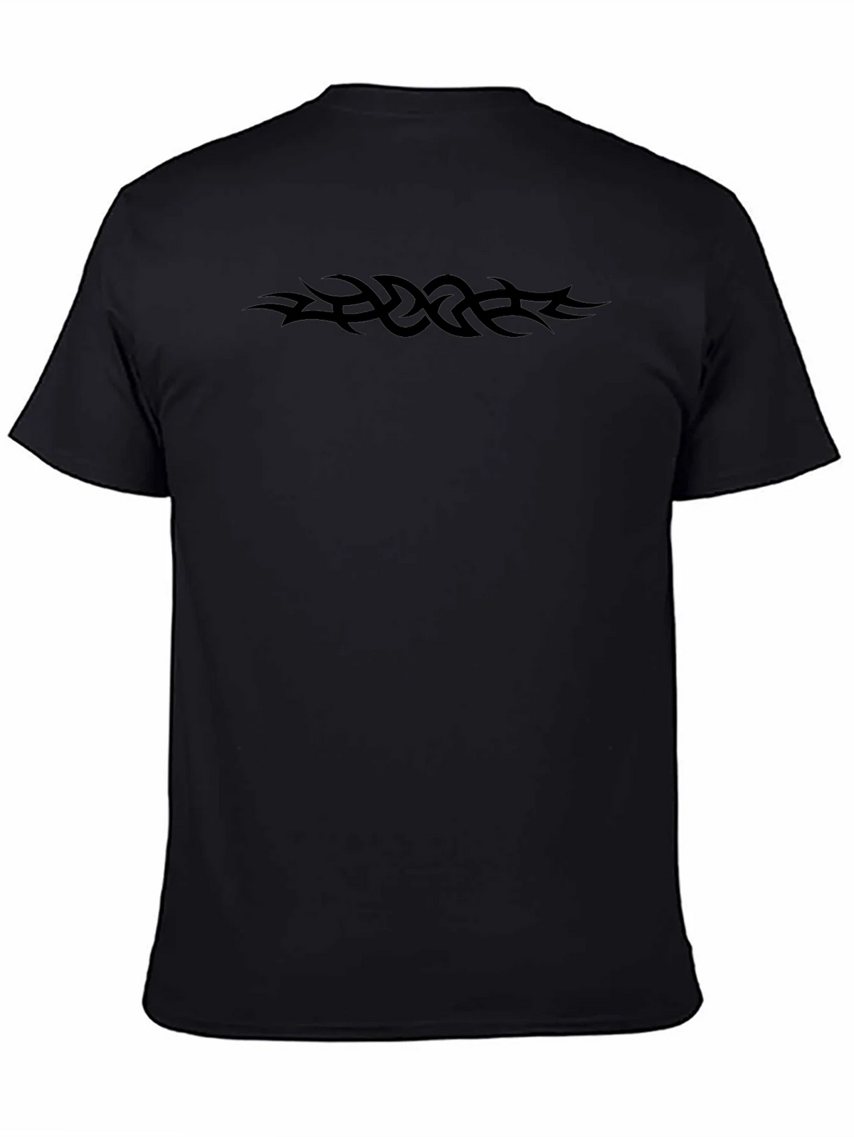 Tribal Tattoo T-Shirt - Black Crew Neck